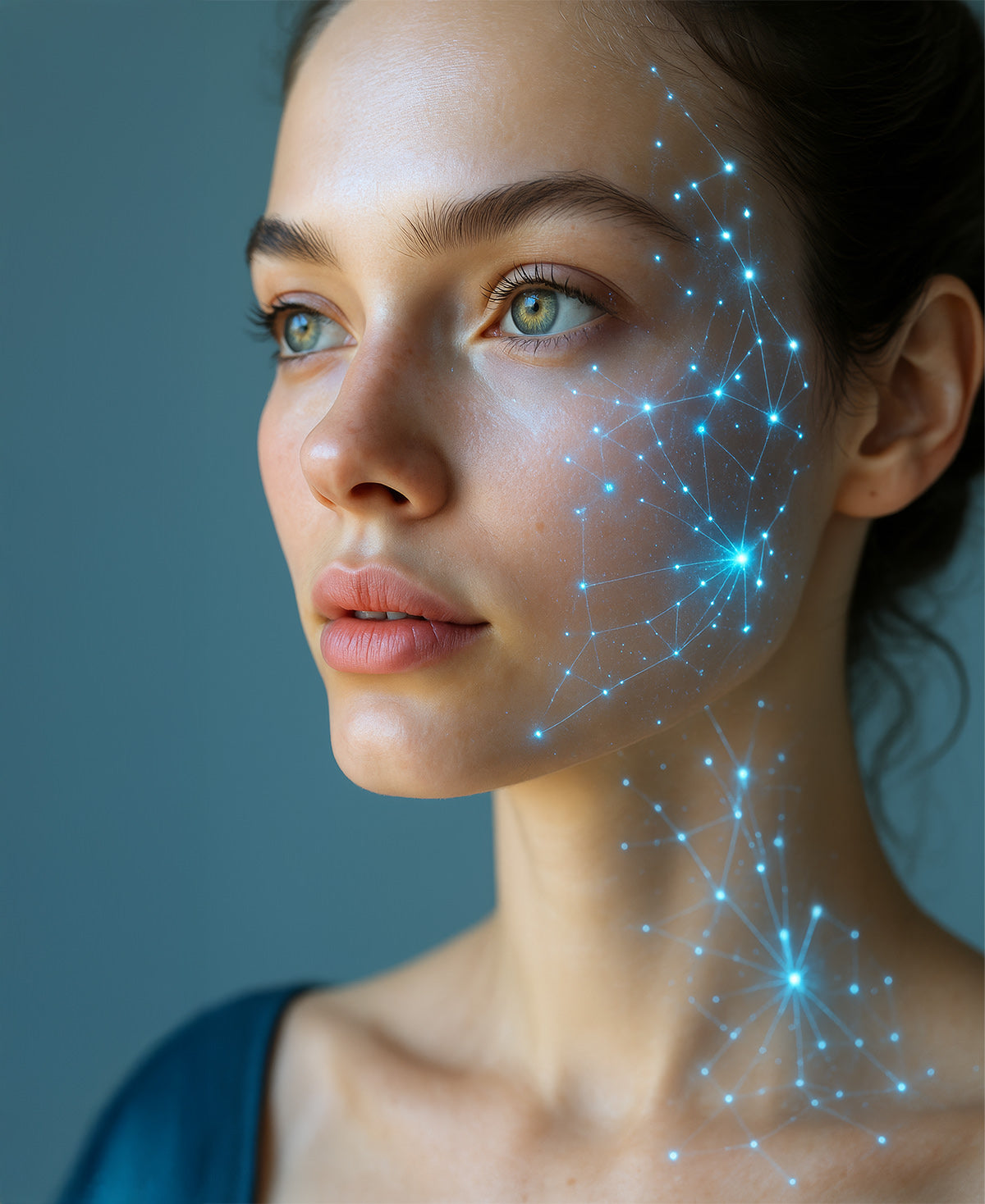 A woman's face is shield from free radicals with Fix Studios medical-grade HydraRenew™ Vitamin-Enriched Hydration Cream