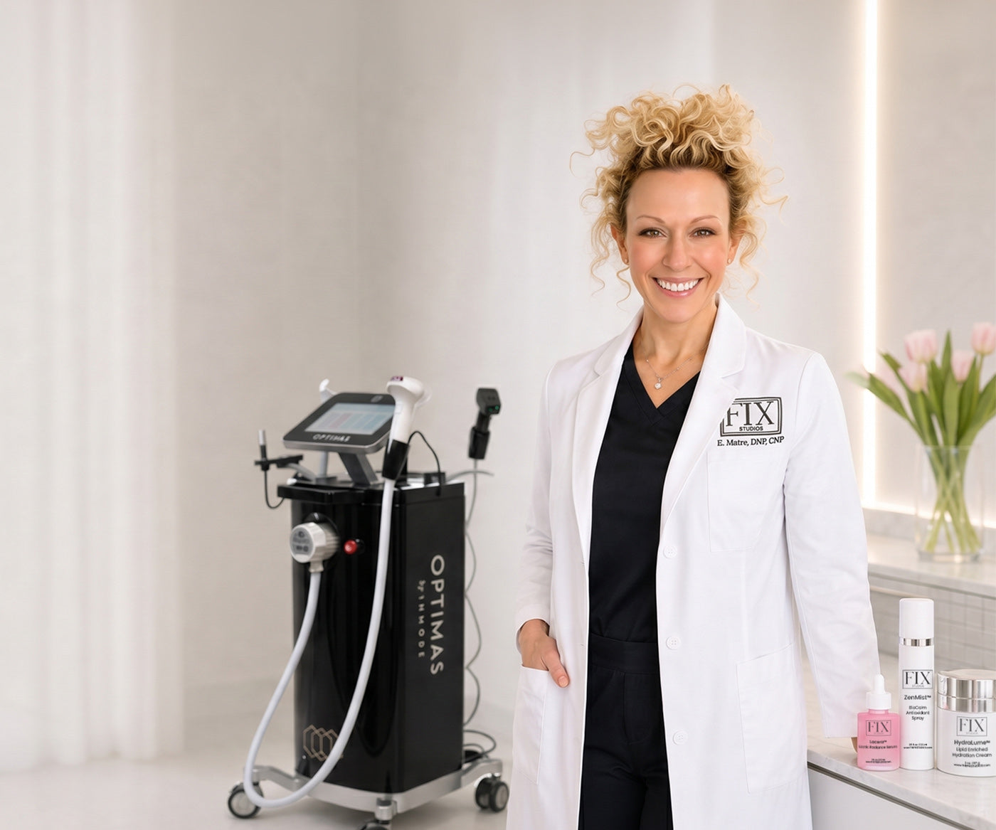 Dr. Beth Matre of Fix Studios medspa Cincinnati Mason OH with Inmode Optimas