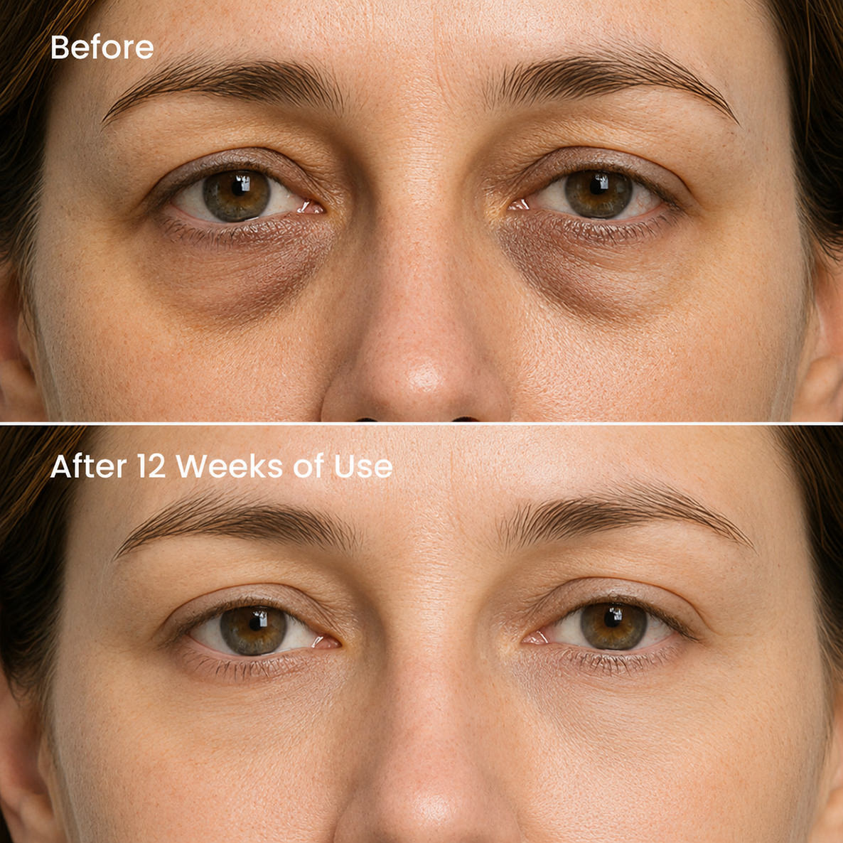 Fix Studios Medical-Grade ReposePM™ Restorative Eye Treatment Before and After removes dark circles and puffiness from undereyes